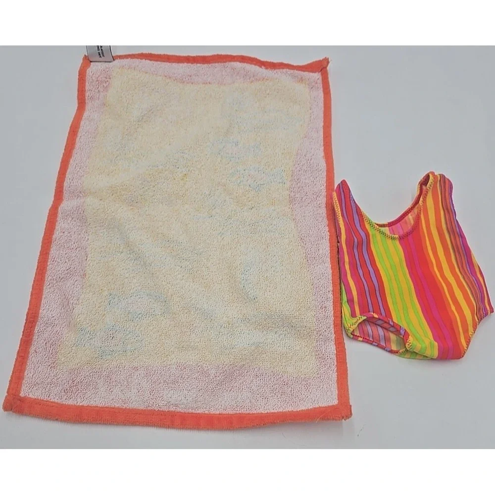Pleasant Company American Girl Doll Beach Swim‎ Set Towel Bathing Suit Cotton